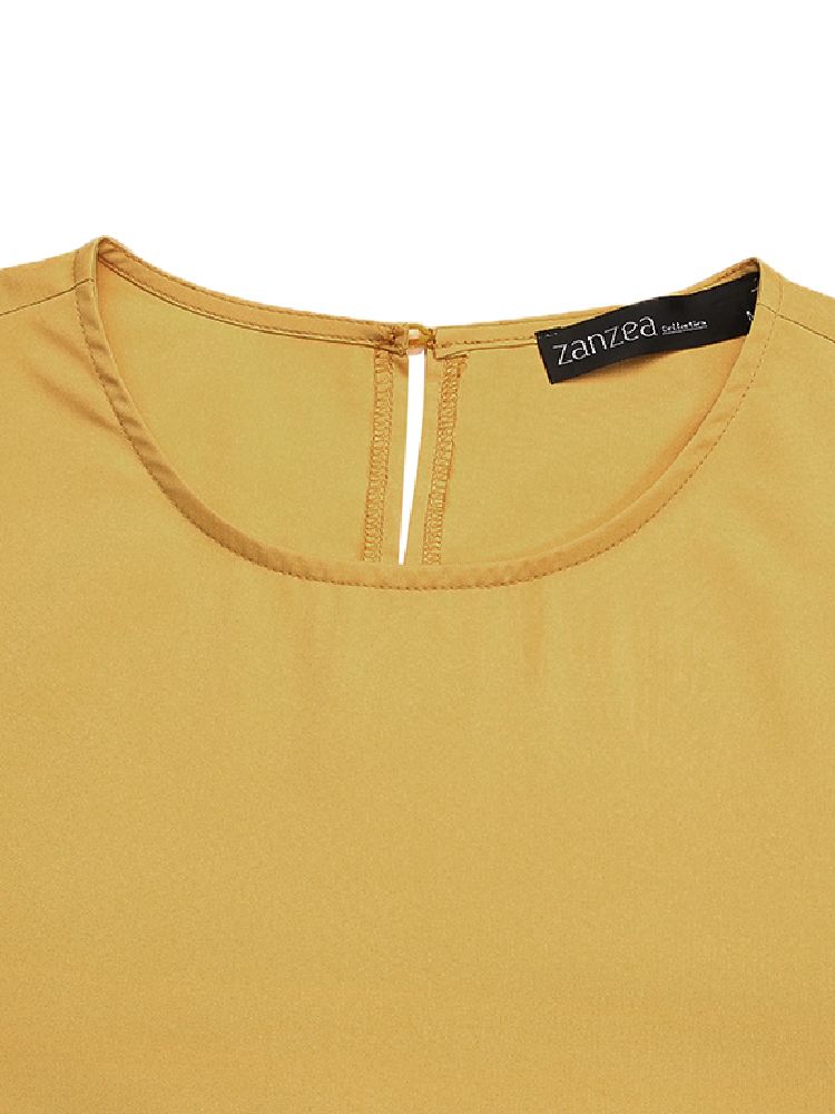 Vestidos Largos De Manga Larga Casuales Kaftan Con Dobladillo Irregular En Capas De Color Puro Para Mujer
