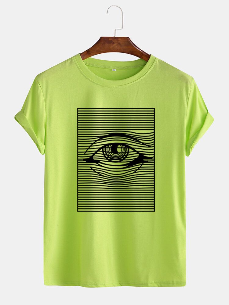 Camisetas Casuales De Manga Corta Con Estampado De Ojos Para Hombre