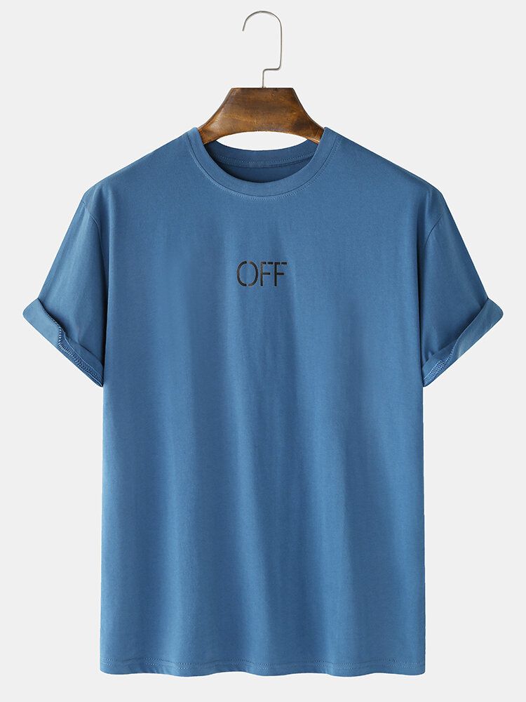 Camisetas Casuales De Manga Corta Sueltas De Algodón Con Estampado De Letras Para Hombre