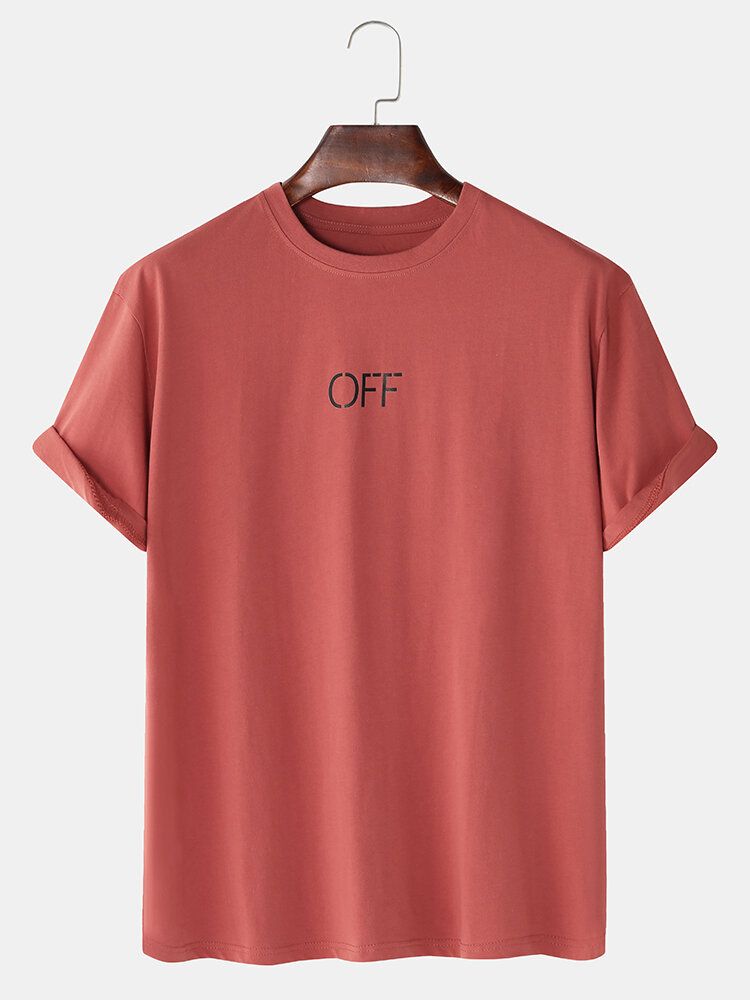 Camisetas Casuales De Manga Corta Sueltas De Algodón Con Estampado De Letras Para Hombre