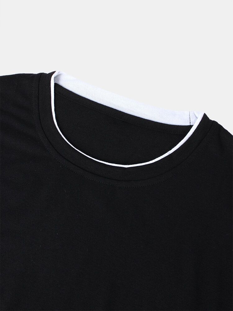 Camisetas Sueltas De Manga De Doctor Con Estampado De Letras Laterales De Algodón 100%