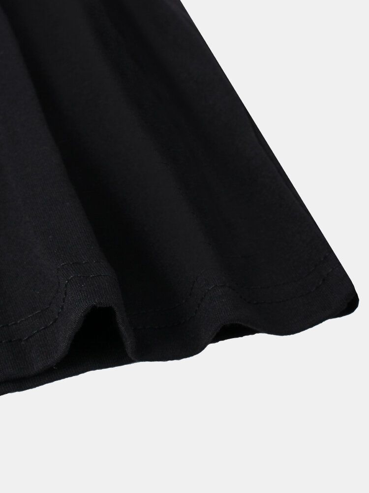 Camisetas Sueltas De Manga De Doctor Con Estampado De Letras Laterales De Algodón 100%