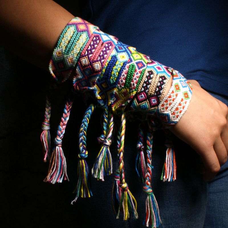 Pulsera De Encanto Bohemio Vintage Hand Wave Borlas Joyas Pulseras Coloridas Para Mujeres Hombres