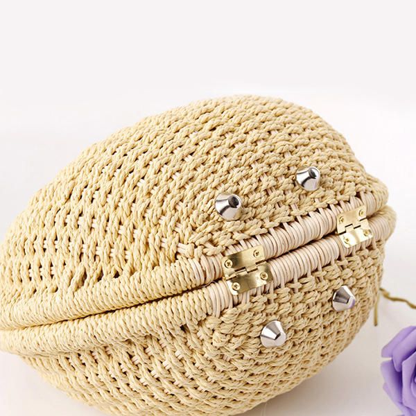 Bolso De Mano De Mujer Nest Bolso De Playa De Verano Bolso De Paja Bolso De Ratán Bolso De Mano