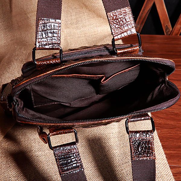 Bolso De Mano De Piel Auténtica De Cocodrilo Para Hombre