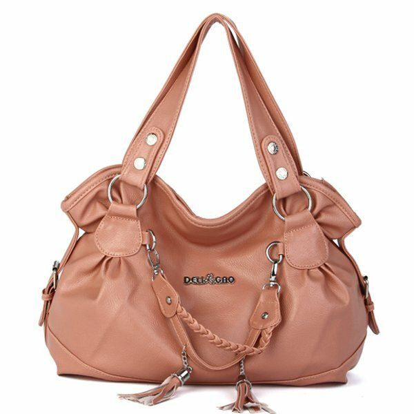 Bolsos Con Borlas Retro Para Mujer Bolsos De Hombro Casuales Para Mujer Bolsos De Compras A Cuadros