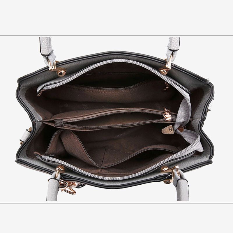Costura De Cuero Pu Monederos Y Bolso De Mano Bolso De Hombro Informal Bolso Cálido Y Dulce Con Borlas Para Mujeres Todos Los Días