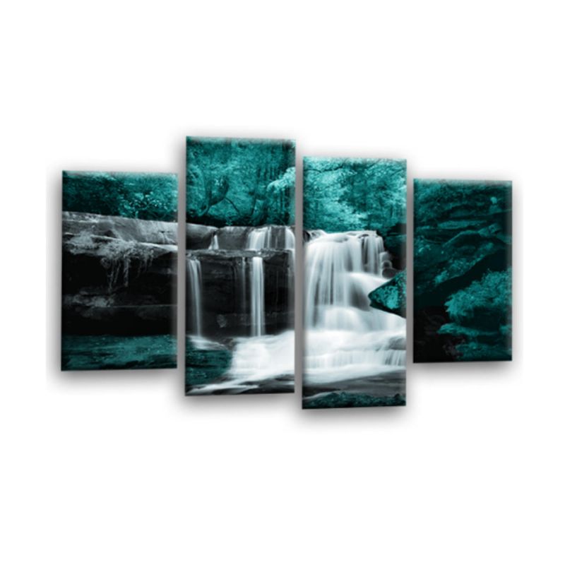 4pcs Forest Falls Pinturas De Pared Hogar Arte Moderno Naturaleza Imagen Sin Marco Decoración