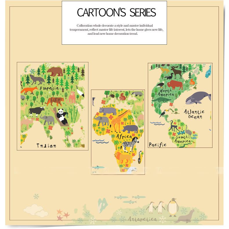 Habitación De Los Niños Decoración Para El Hogar Gran Mapa Del Mundo Colorido Diy Etiqueta De La Pared Extraíble