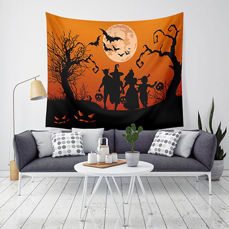 Lwg5 Tapiz De Halloween Estampado De Calabaza Tapiz Colgante De Pared Arte Decoración Del Hogar Para Decoraciones De Halloween