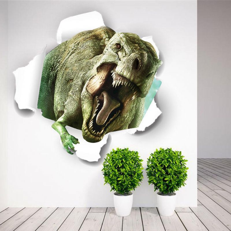 Miico Creativo 3d Dinosaurio Pvc Extraíble Hogar Habitación Decorativa Pared Puerta Decoración Pegatina