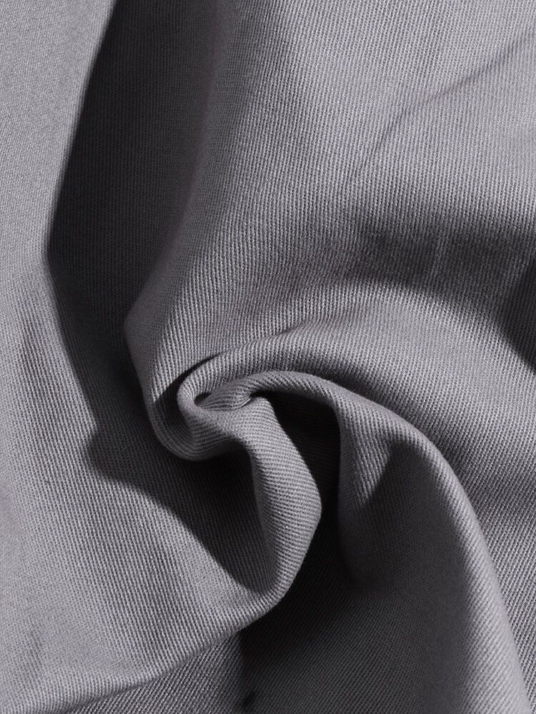 Pantalones Cargo De Bolsillo De Cintura Media Con Cordón De Color Sólido Para Hombre