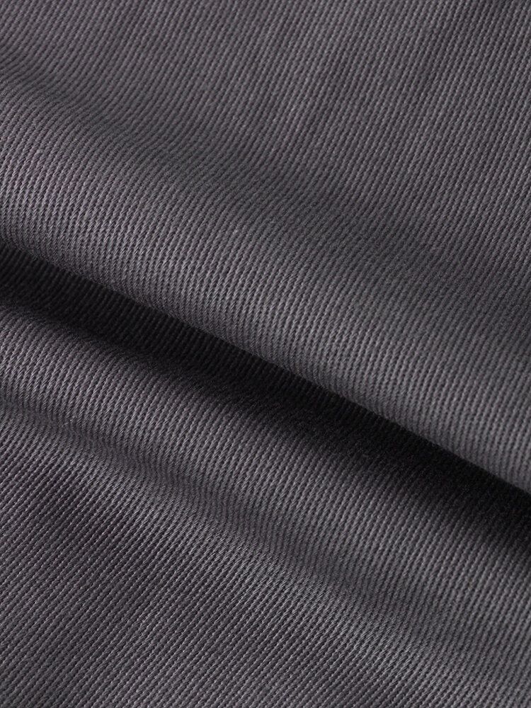 Pantalones Cargo De Tobillo Elásticos Con Cordón Sólido De Algodón Para Hombre Con Bolsillo Con Hebilla De Empuje