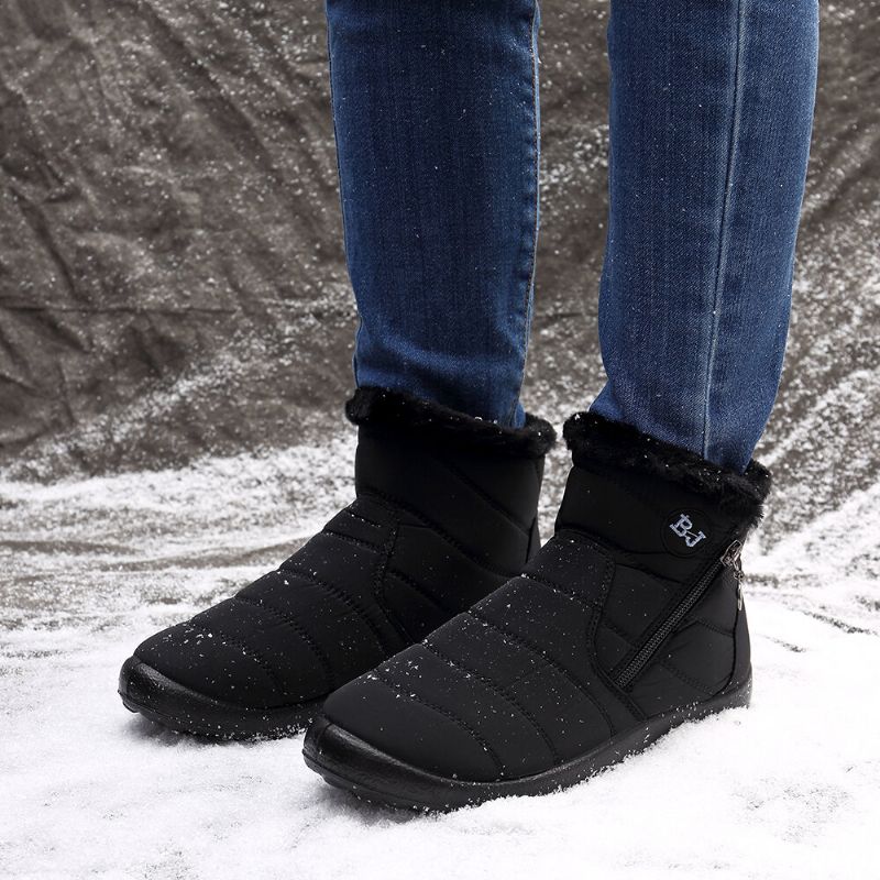 Impermeable Forro Cálido Invierno Nieve Tobillo Casual Mujer Botas