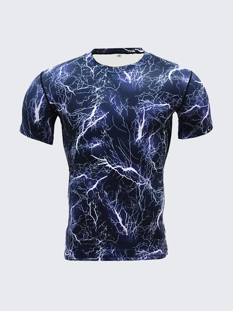 Camisetas Deportivas De Entrenamiento De Camuflaje Para Hombre Tops Camiseta Deportiva Ajustada De Compresión Elástica De Secado Rápido