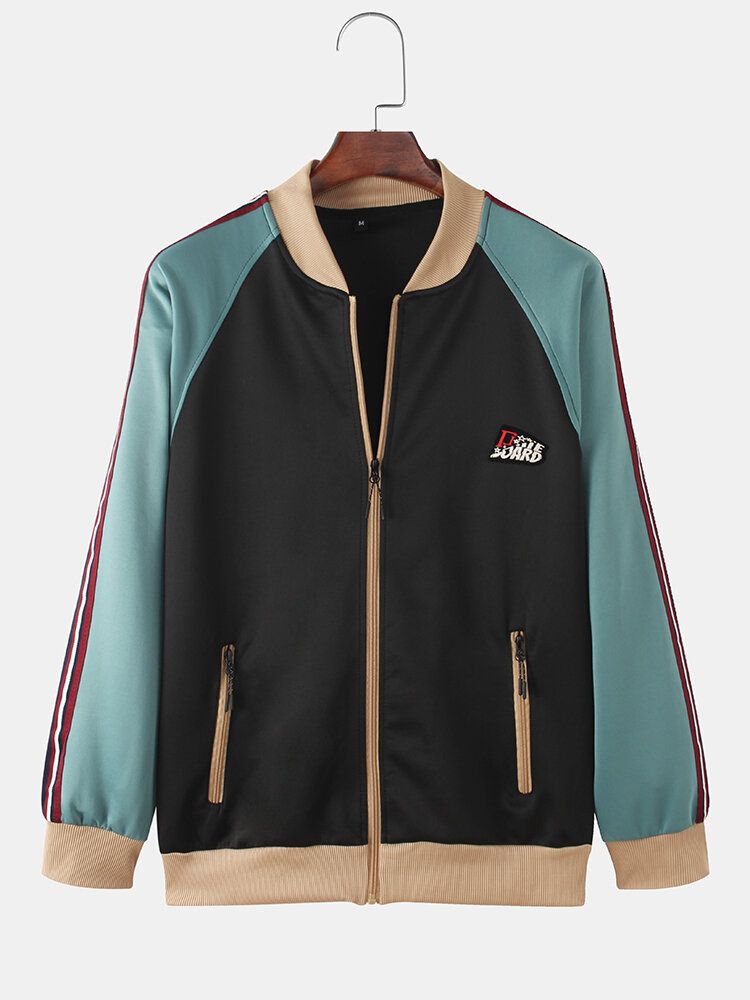 Chaqueta Con Cremallera De Color De Contraste Vintage Para Hombre Pantalones De Jogging Conjuntos Deportivos De Dos Piezas