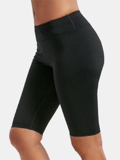 Pantalones Cortos De Motociclista De Cintura Alta De Secado Rápido Para Mujer De Color Sólido Para Correr Yoga