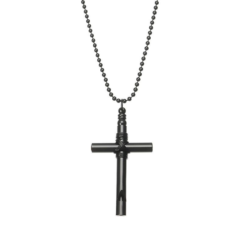 Colgante De Silbato Cruzado Mujeres Hombres Collar Largo Joyas Regalos De Pareja