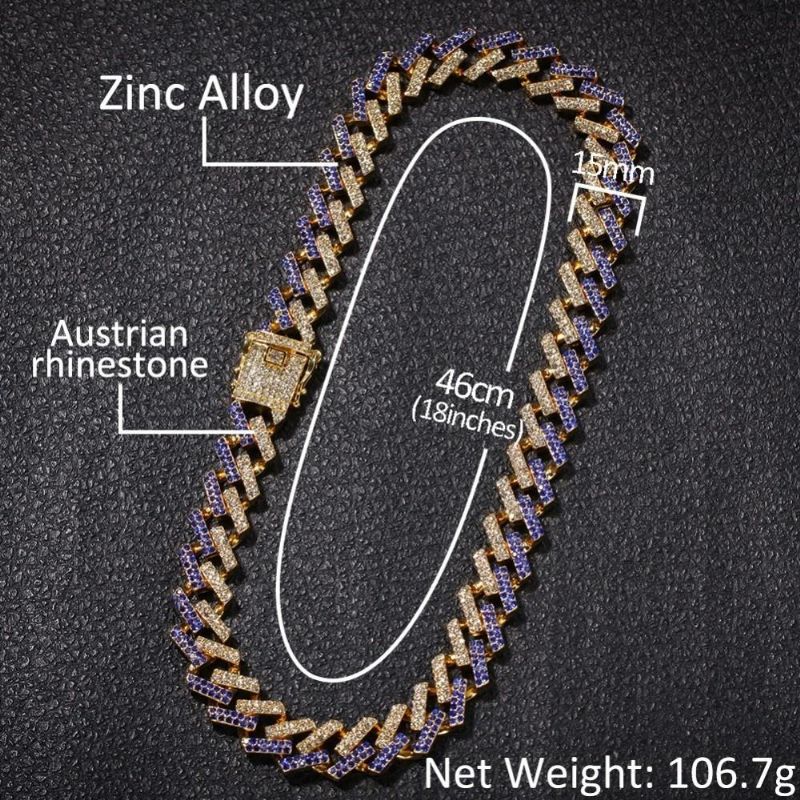 Collar De Cadena Cubana Cuadrada Geométrica