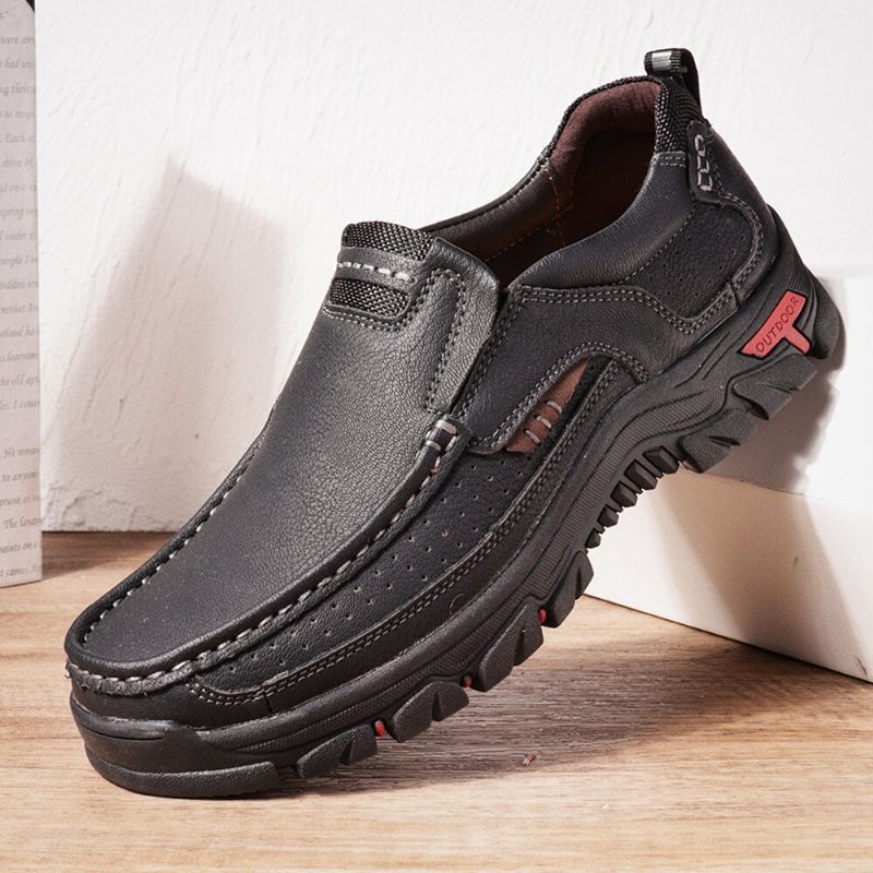 Hombres De Cuero De Microfibra Vintage Casual Business Office Mocasines Suaves Para Caminar