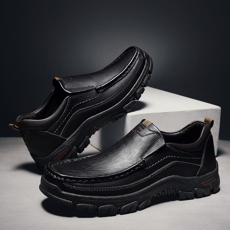 Mocasines Casuales De Negocios Diarios Con Suela Antideslizante De Piel De Vaca Suave Para Hombres