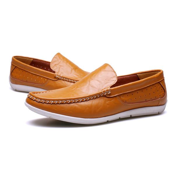 New Men Casual Outdoor Soft Comfort Leather Slip On Flats Mocasines Zapatos