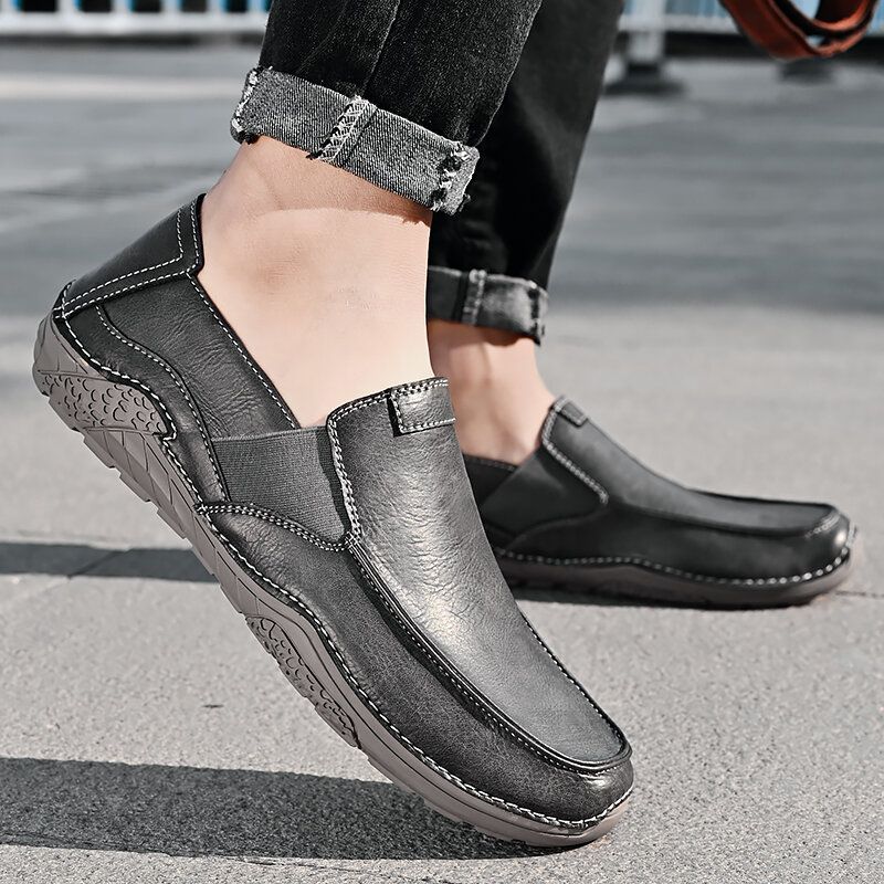 Zapatos De Negocios Casuales Suaves Antideslizantes De Piel De Vaca Para Hombres