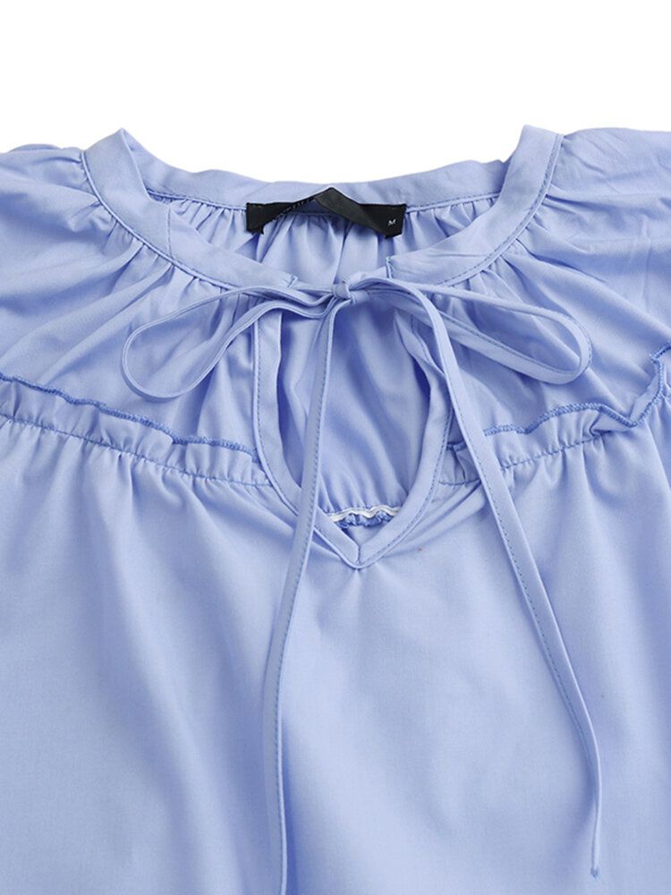 Vestido Elegante De Manga Corta De Color Sólido Para Mujer