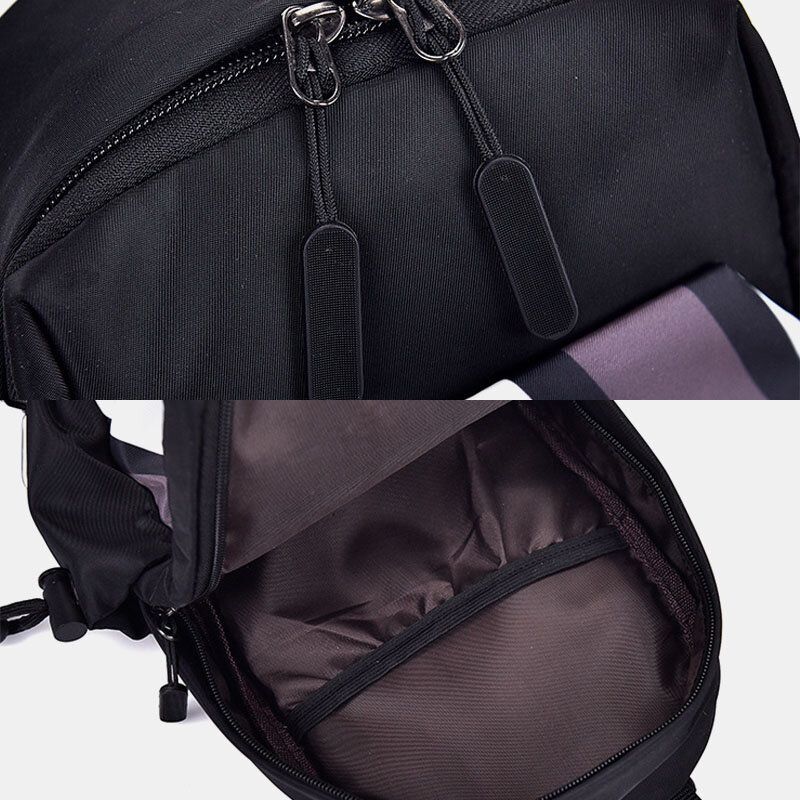 Hombres Oxford Cloth Casual Fashion Impermeable Al Aire Libre Almacenamiento En El Pecho Bolsa Crossbody Bag