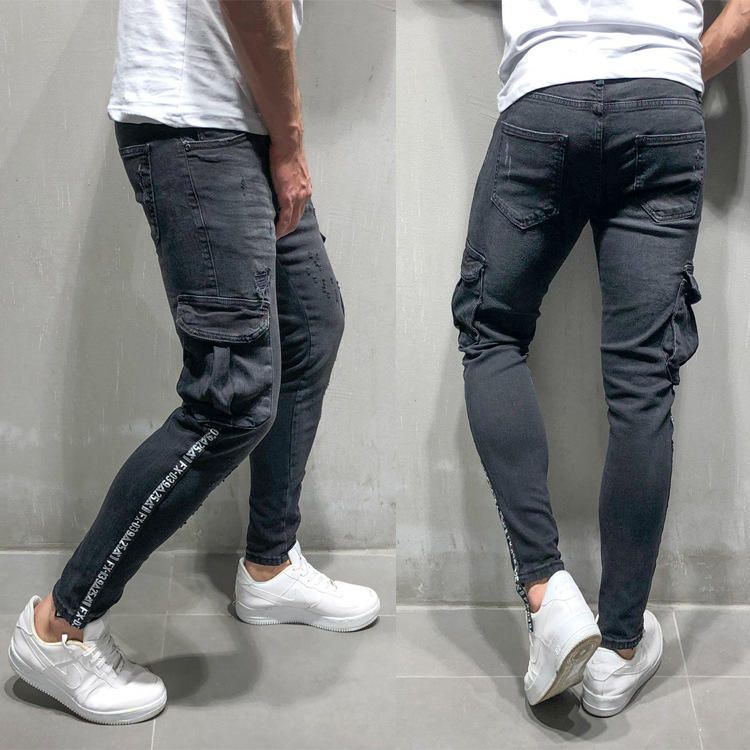 Para Pantalones De Pies Pequeños Con Agujeros Para Hombres Europa Y Estados Unidos Jeans Con Cremallera Para Pies Nuevo