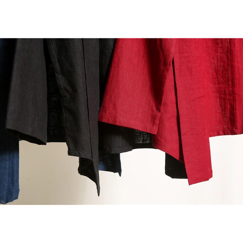 Two-sided Capa De Estilo Chino Para Hombre Cárdigans De Algodón Medio Largos Abrigos Casuales Vintage