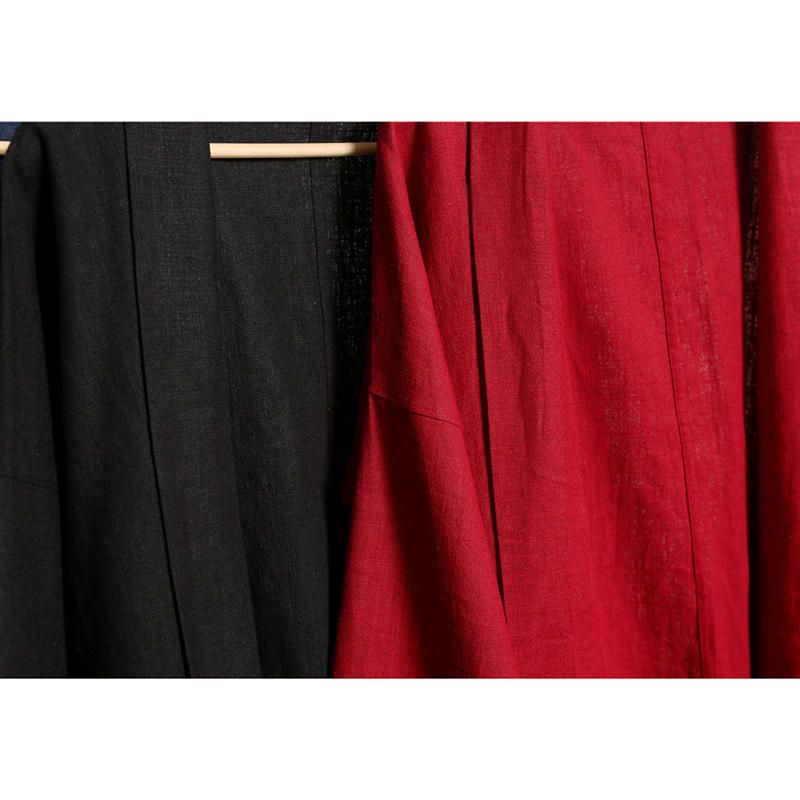 Two-sided Capa De Estilo Chino Para Hombre Cárdigans De Algodón Medio Largos Abrigos Casuales Vintage