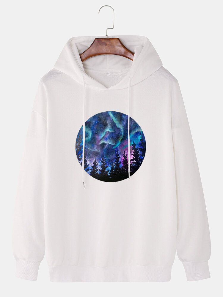 Sudaderas Con Capucha Con Cordón Con Hombros Caídos Y Gráficos Galaxy Landscape Para Hombre