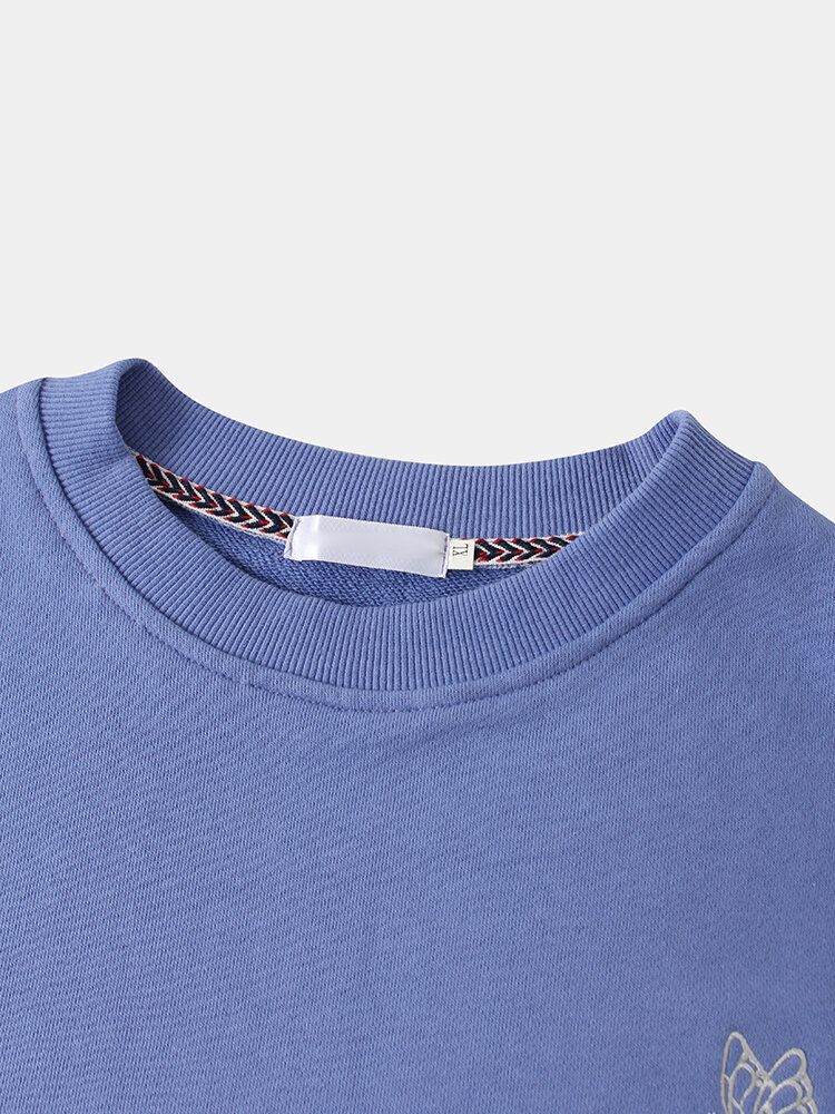 Sudaderas Informales Con Cuello Redondo Y Bolsillo En El Pecho Con Estampado Para Hombre