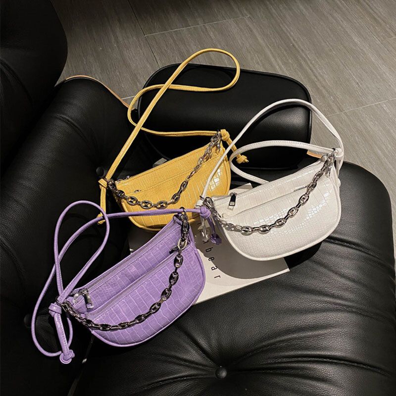 Bolso De Axila De Alta Calidad Para Mujer Bolso De Hombro De Moda Bolso De Cocodrilo Portátil