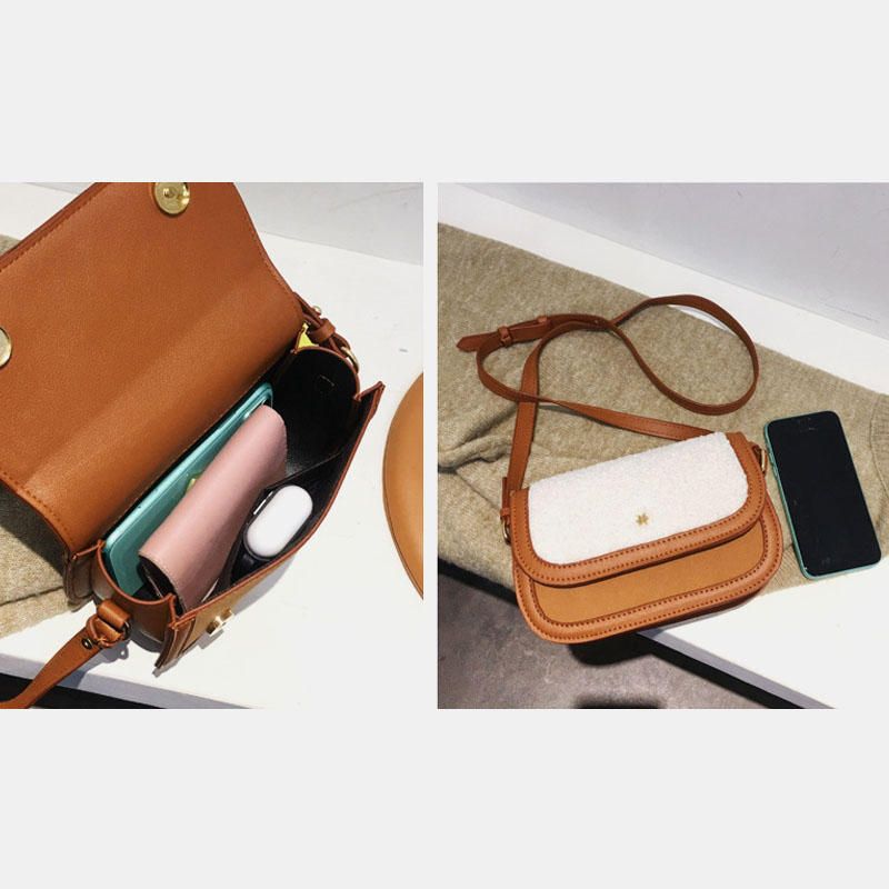 Bolso Bandolera De Invierno Con Pelo De Cordero Para Mujer