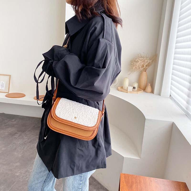 Bolso Bandolera De Invierno Con Pelo De Cordero Para Mujer