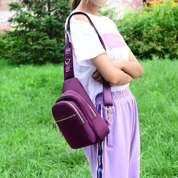 Bolso Bandolera Multibolsillos De Nailon De Gran Capacidad Para Mujer