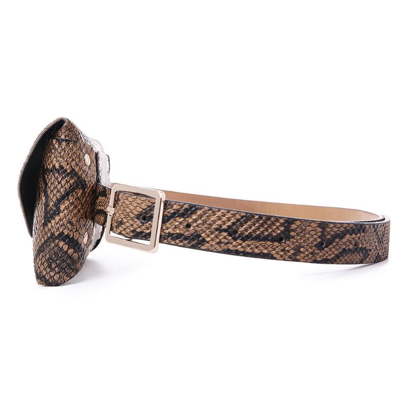 Bolso De Cintura Con Patrón De Serpiente Para Mujer Bolso De Cuero Para Teléfono Bolso De Pecho Informal