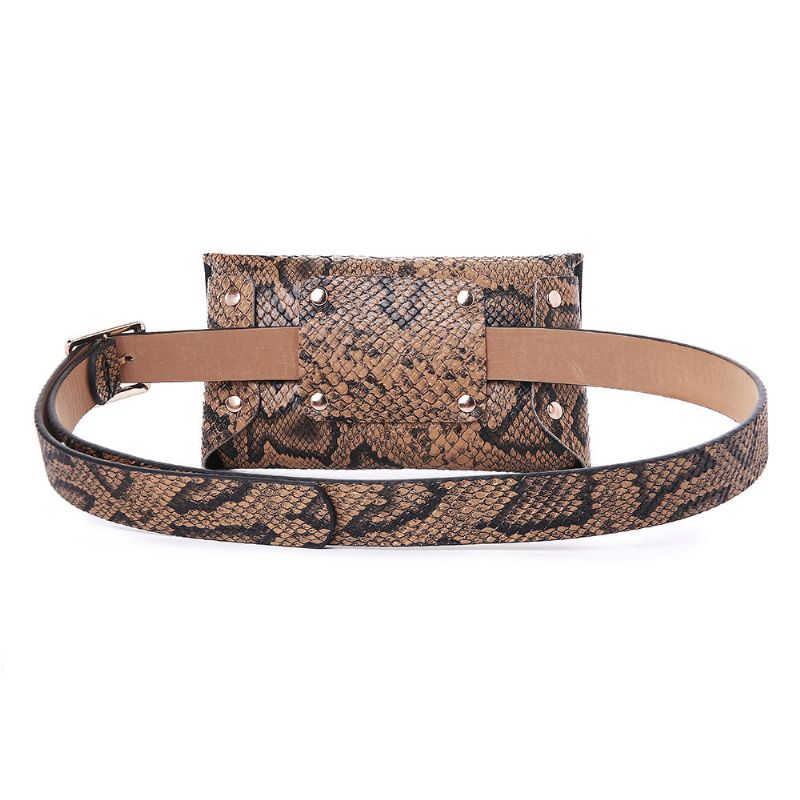 Bolso De Cintura Con Patrón De Serpiente Para Mujer Bolso De Cuero Para Teléfono Bolso De Pecho Informal
