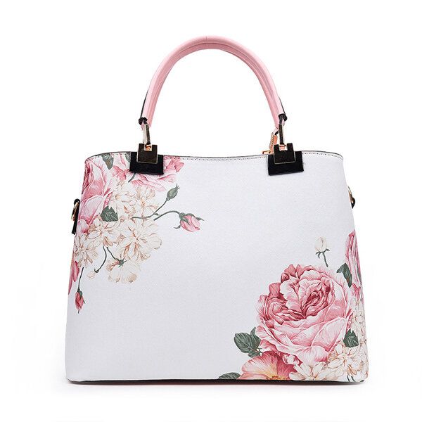 Bolso De Mano Con Capacidad De Cuero Pu Floral Para Mujer Bolso De Hombro Elegante Bolsos Cruzados Vintage