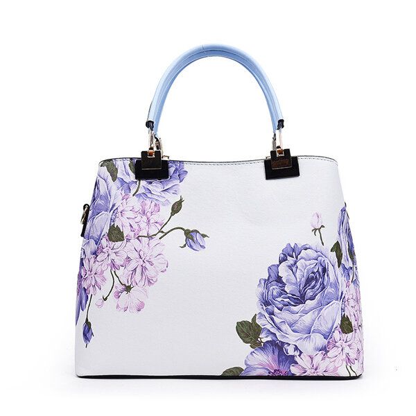 Bolso De Mano Con Capacidad De Cuero Pu Floral Para Mujer Bolso De Hombro Elegante Bolsos Cruzados Vintage