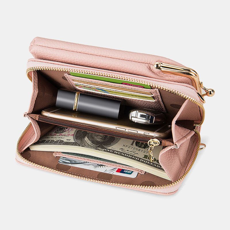 Bolso De Mano De Piel Sintética Para Mujer Bolso Bandolera Bolso Para Teléfono Portatarjetas