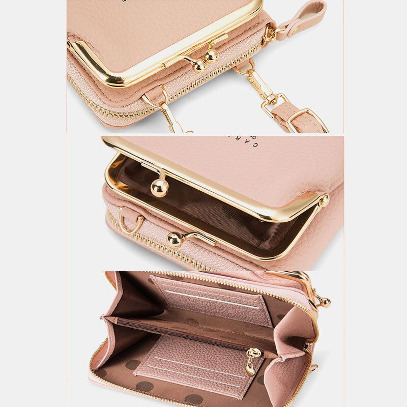 Bolso De Mano De Piel Sintética Para Mujer Bolso Bandolera Bolso Para Teléfono Portatarjetas