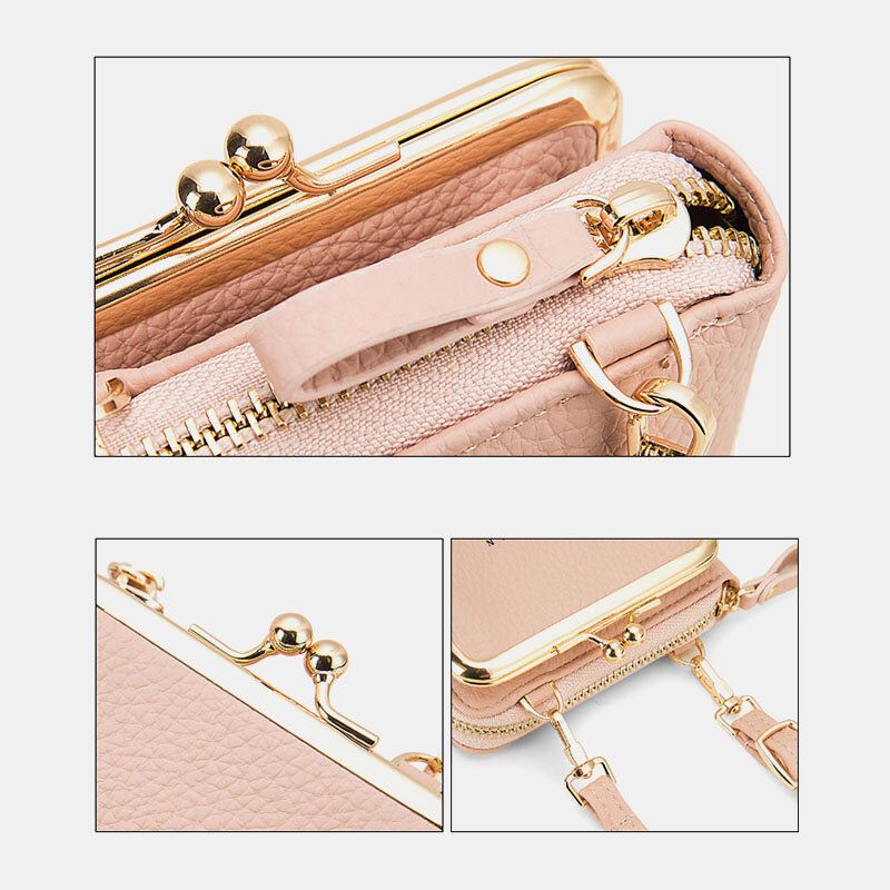 Bolso De Mano De Piel Sintética Para Mujer Bolso Bandolera Bolso Para Teléfono Portatarjetas