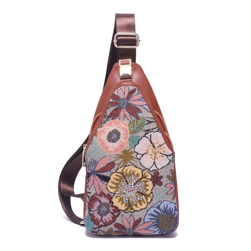 Bolso De Pecho Floral Bordado Para Mujer Bolso Bandolera Nacional Vintage