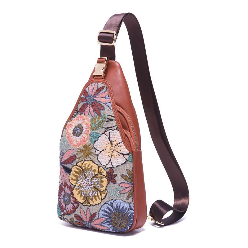 Bolso De Pecho Floral Bordado Para Mujer Bolso Bandolera Nacional Vintage