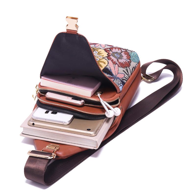 Bolso De Pecho Floral Bordado Para Mujer Bolso Bandolera Nacional Vintage