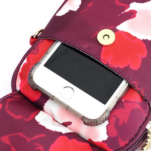 Imprimir Nylon Casual Ligero 5.5 Pulgadas Bolso De Teléfono Con Solapa Bolso De Hombro