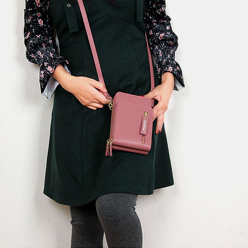 Mujeres 3 Ranuras Para Tarjetas 6.5 Pulgadas Bolso Sólido Para Teléfono Bolso Bandolera Bolso Bandolera